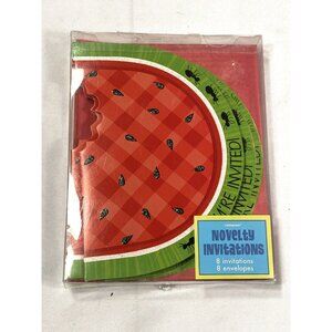 amscan NOVELTY INVITATIONS 8 invites & envelopes WATER MELON ANTS